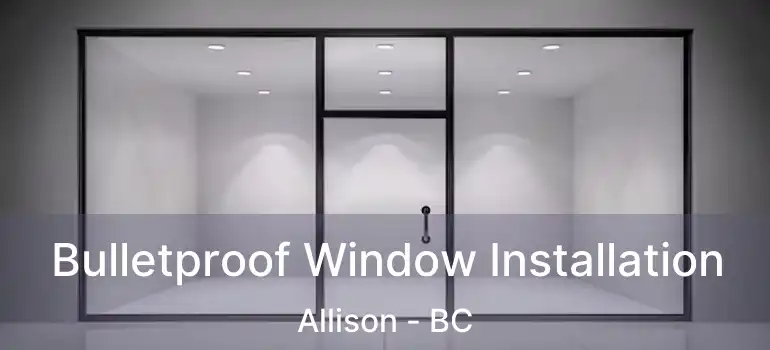  Bulletproof Window Installation Allison - BC
