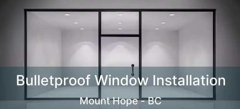  Bulletproof Window Installation Mount Hope - BC