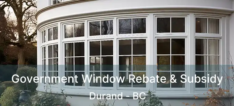  Government Window Rebate & Subsidy Durand - BC