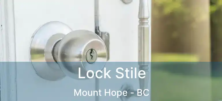  Lock Stile Mount Hope - BC