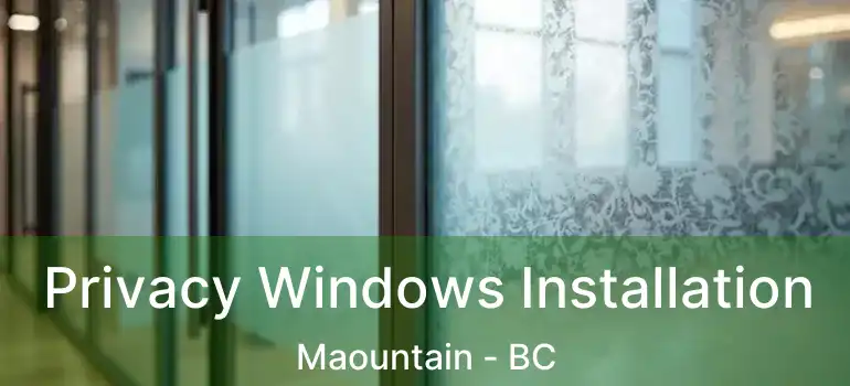  Privacy Windows Installation Maountain - BC