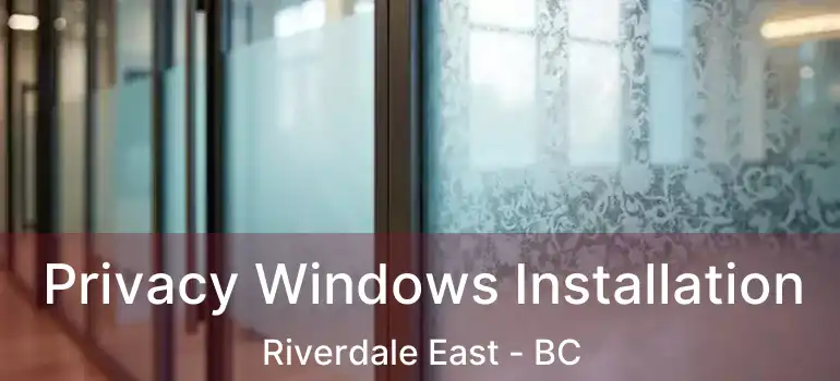  Privacy Windows Installation Riverdale East - BC