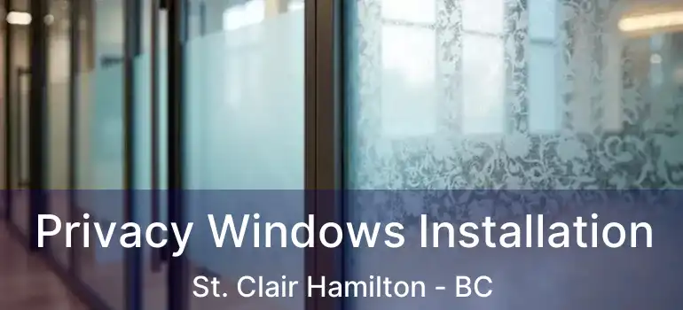  Privacy Windows Installation St. Clair Hamilton - BC