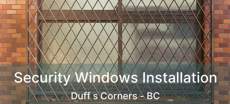  Security Windows Installation Duff s Corners - BC