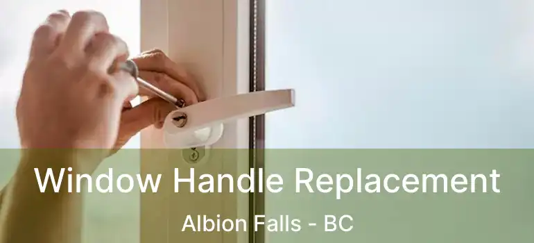  Window Handle Replacement Albion Falls - BC