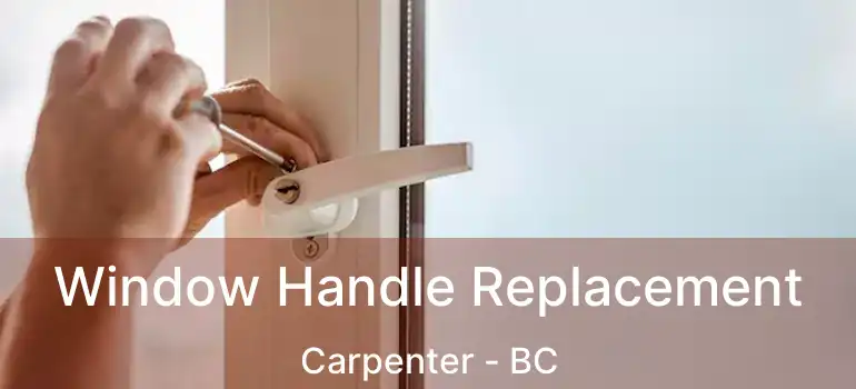  Window Handle Replacement Carpenter - BC