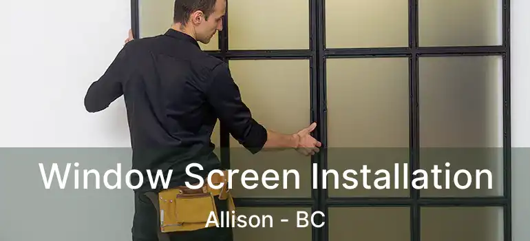  Window Screen Installation Allison - BC