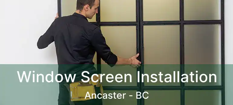  Window Screen Installation Ancaster - BC
