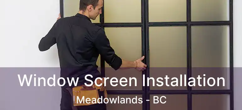  Window Screen Installation Meadowlands - BC